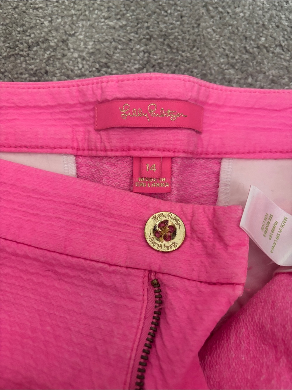 Lilly Pulitzer Hot Pink Scallop-Hem High Waist Shorts - Picture 2 of 4